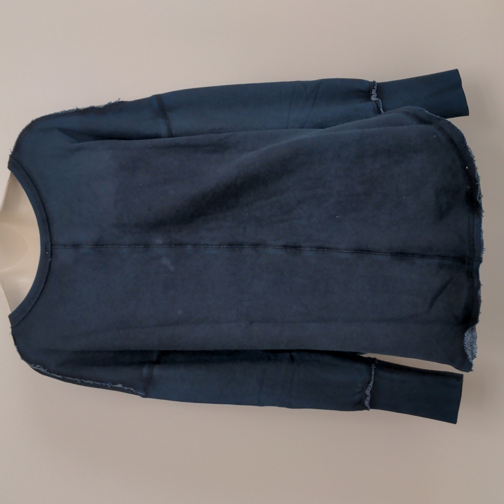 NWOT Free People Indigo Western Pullover Top Tie Dye V-Neck Long Sleeve Size XS - Picture 8 of 10